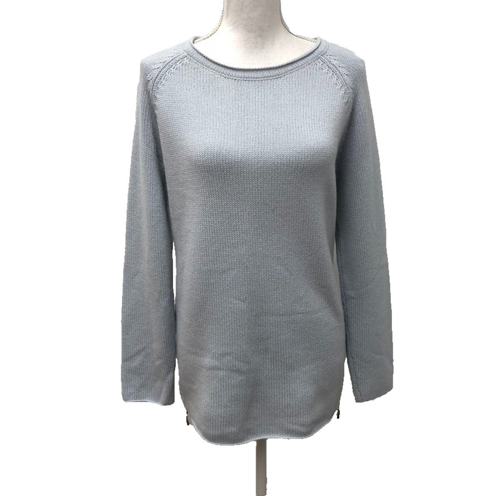 Iris V Arnim Cashmere Sweater Jumper Womens Medium Blue Zipper Oversize Comfort